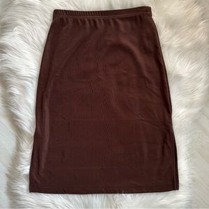 A. Byer 1990 Vintage Stretchy Chocolate Pencil Skirt, S